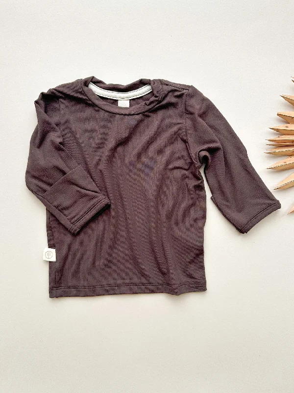 *Preorder* Long Sleeve T-shirt or Bodysuit with Mittens | Baby & Toddler | Luxury Bamboo | Brown