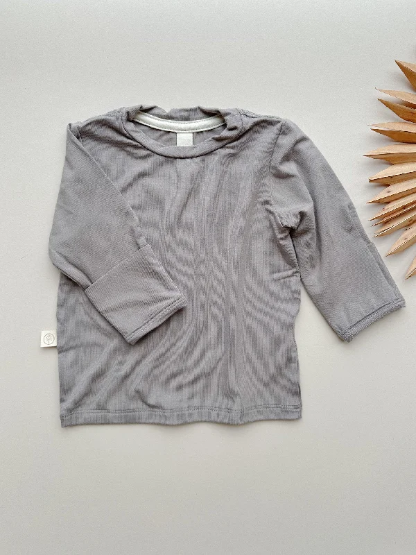 *Preorder* Long Sleeve T-shirt or Bodysuit with Mittens | Baby & Toddler | Luxury Bamboo | Greige