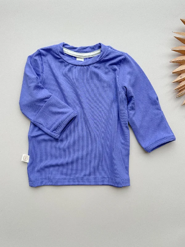 *Preorder* Long Sleeve T-shirt or Bodysuit with Mittens | Baby & Toddler | Luxury Bamboo | Dark Periwinkle