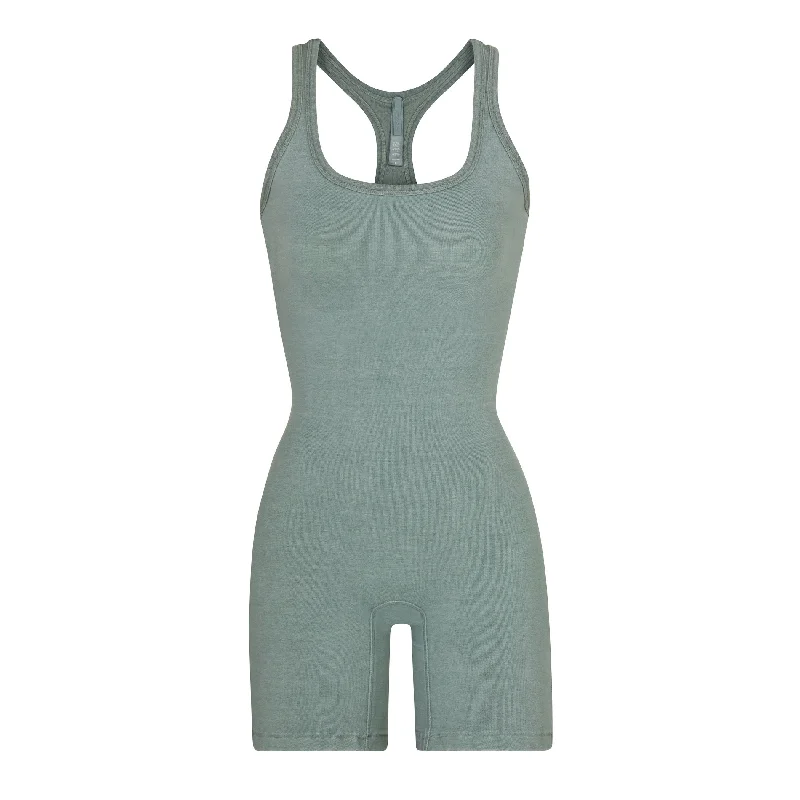 OUTDOOR BASICS MID THIGH BODYSUIT | BLUE CHALK