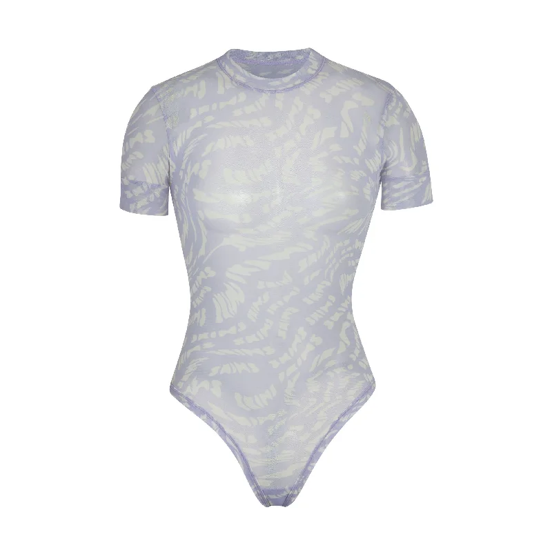 SUMMER MESH T-SHIRT BODYSUIT | LILAC SWIRL