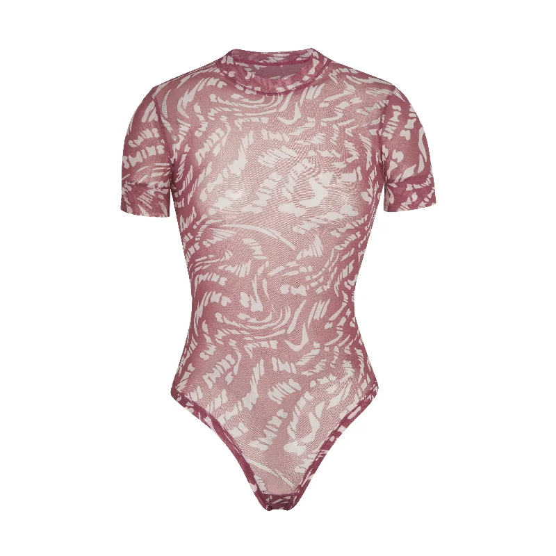 SUMMER MESH T-SHIRT BODYSUIT | RASPBERRY SWIRL