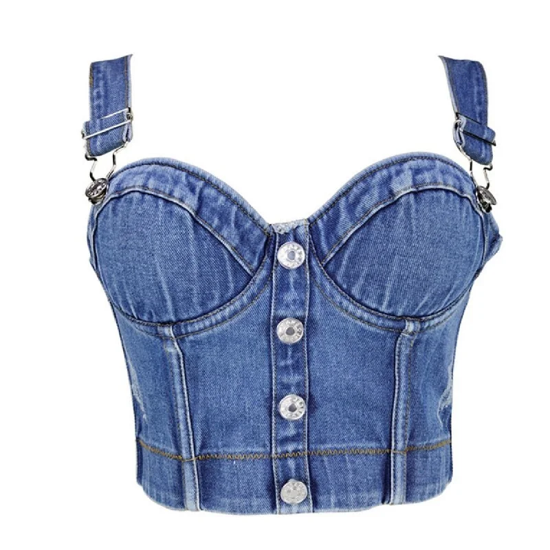 All Denim Cami Corset Top