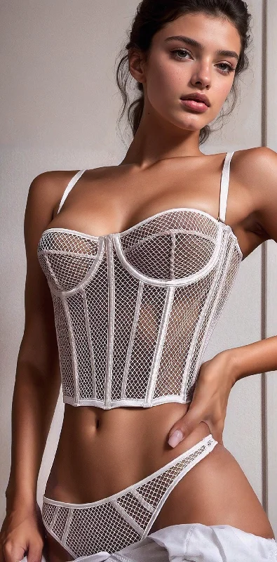 White Net Underwire Bustier