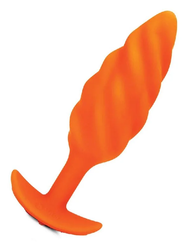 b-Vibe Texture Butt Plug Swirl, Orange, Medium