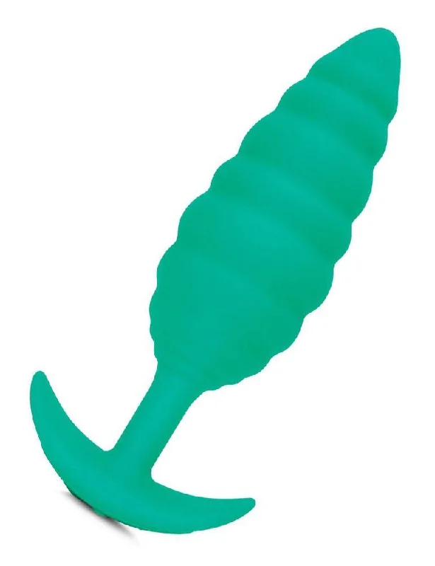 b-Vibe Texture Butt Plug Twist, Green, Large