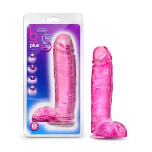 Blush B Yours Plus Big n' Bulky 10.5 in. Dildo with Balls & Suction Cup Pink