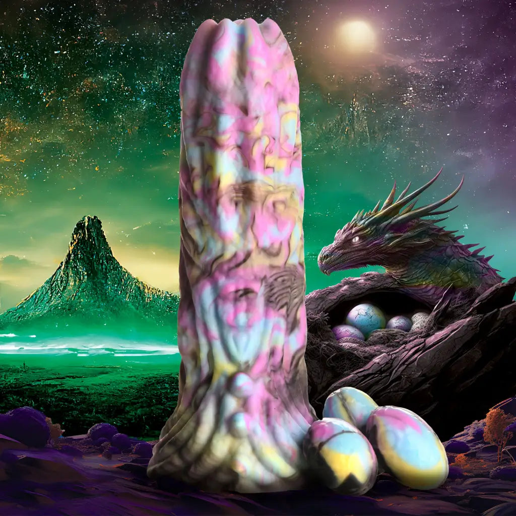 Creature Cocks Dragon Spawn Ovipositor Silicone Dildo With Eggs