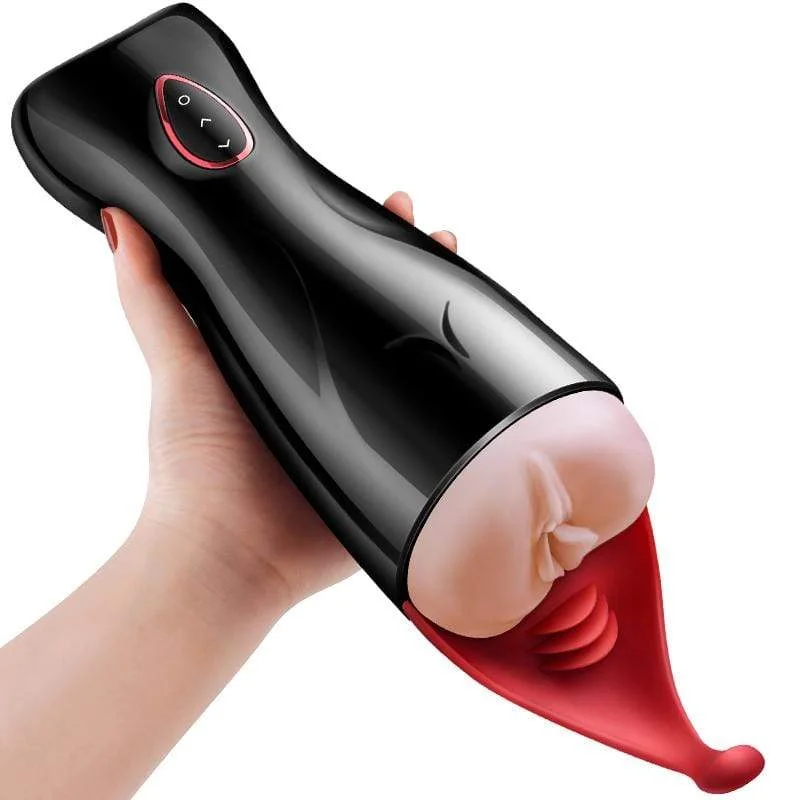 Erocome - Taurus New Vibrating Masturbator with Tongue Prostate Stimulator (Black)