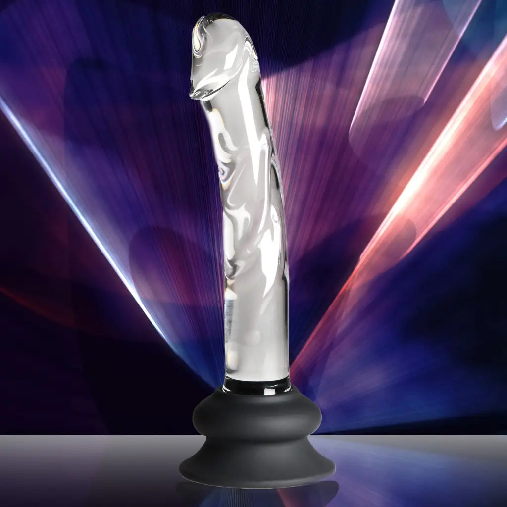 Glass Dildo With Silicone Base - Inch