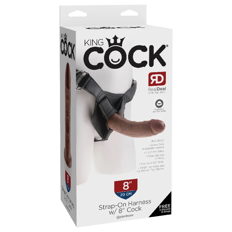 Pipedream - King Cock Strap On Harness with Dildo Cock 8" (Brown)