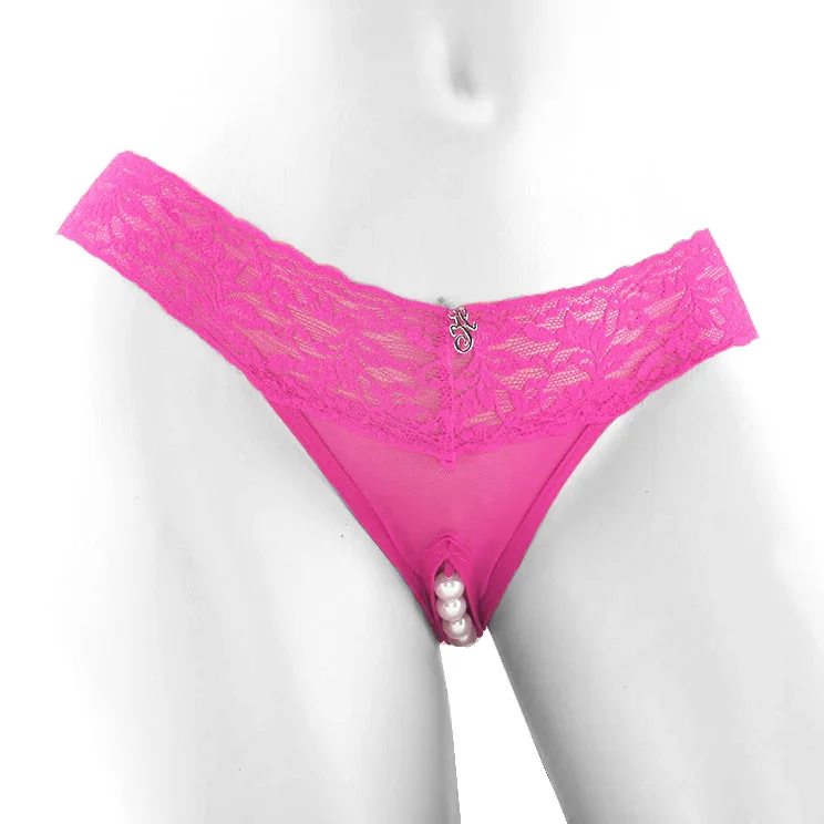 Stimulating Panties with Pearl Pleasure Beads Pink /L