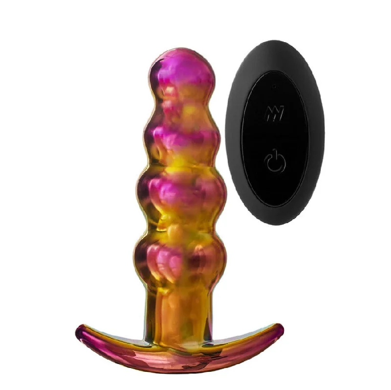 SALE - Beaded Glass Remote Controlled Butt Plug by Glamour Glass - 50% OFF